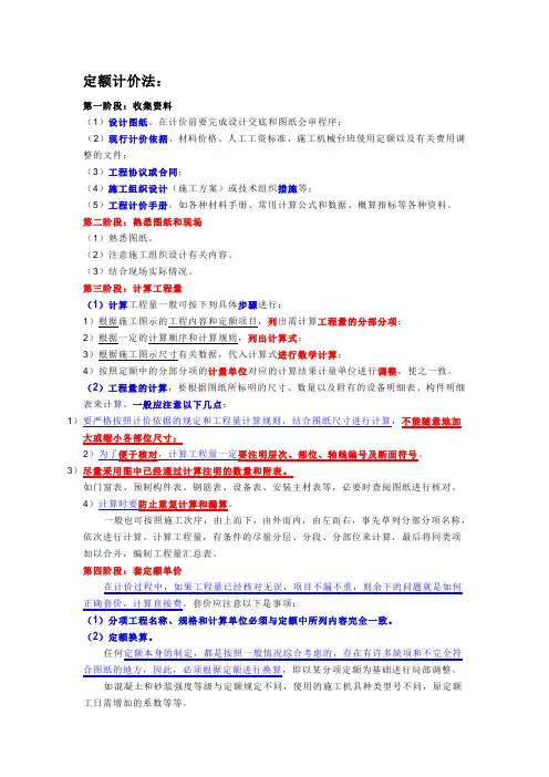 定额计价法