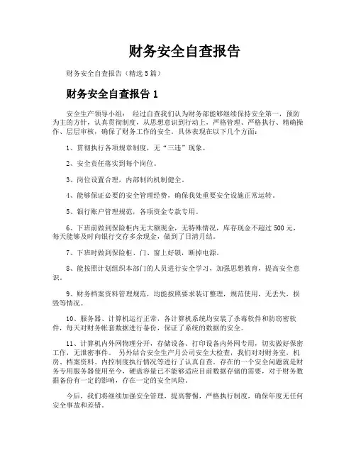 财务安全自查报告