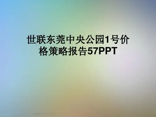 世联东莞中央公园1号价格策略报告57PPT