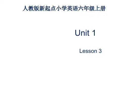 人教新起点版六年级上册英语Unit 1 In China Lesson 3课件