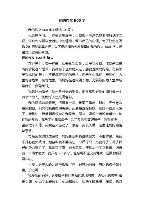 我的作文500字