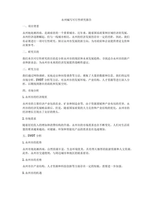 永州编写可行性研究报告