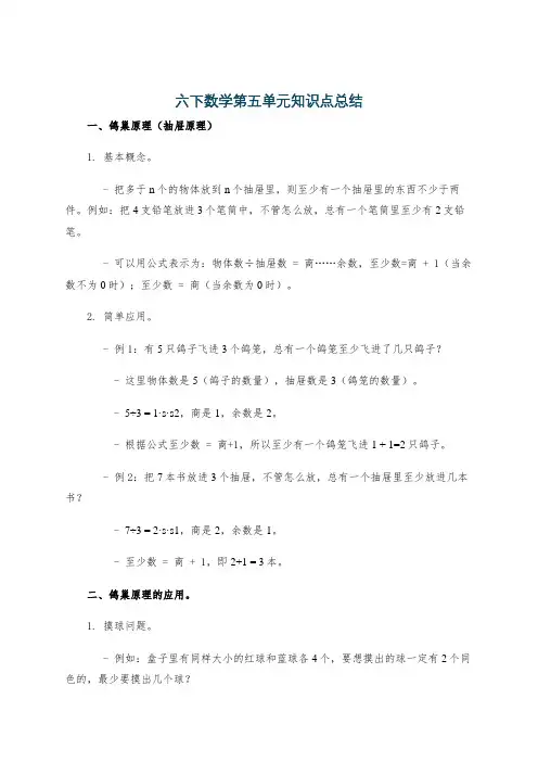 六下数学第五单元知识点总结