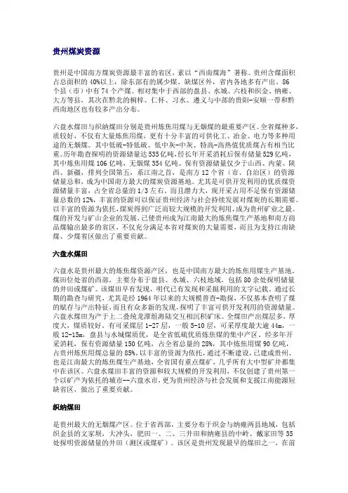 贵州煤矿资料统计