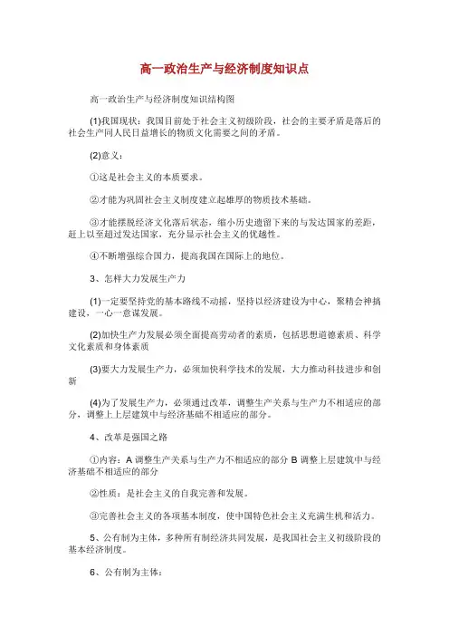 高政治生产与经济制度知识点.doc