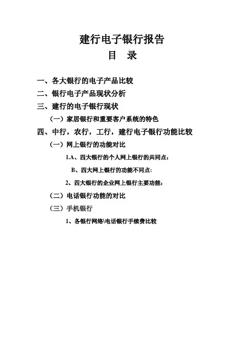 建行电子银行报告