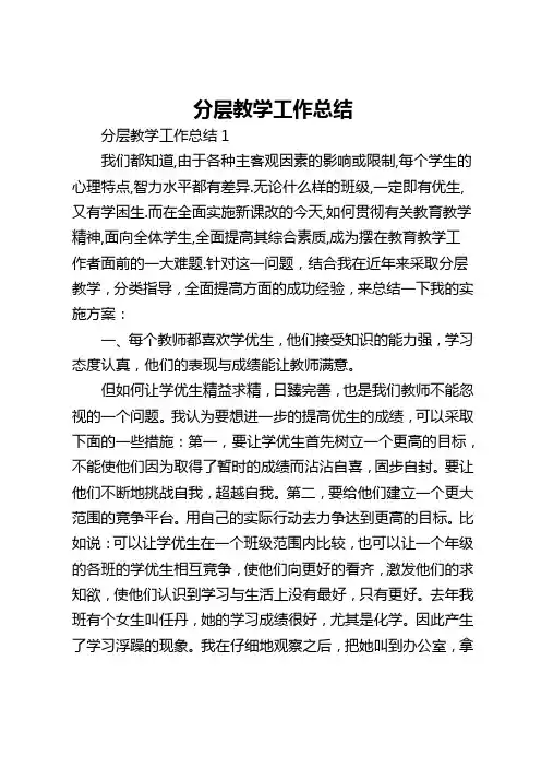 分层教学工作总结