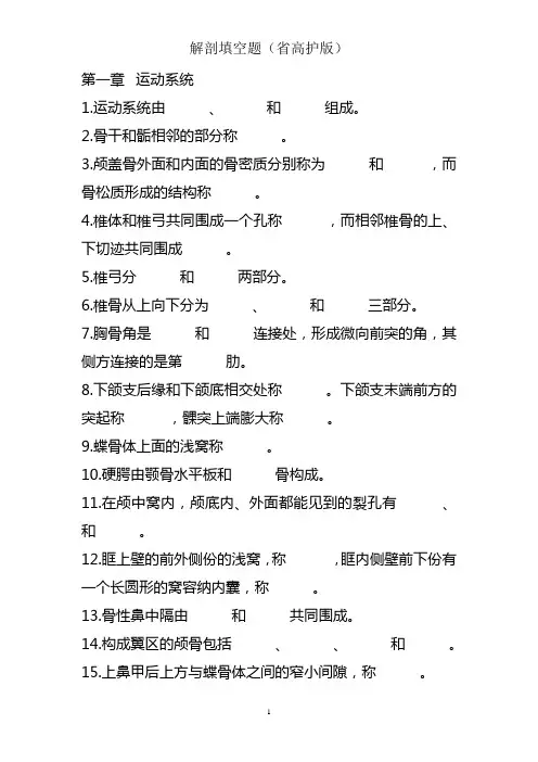 解剖填空