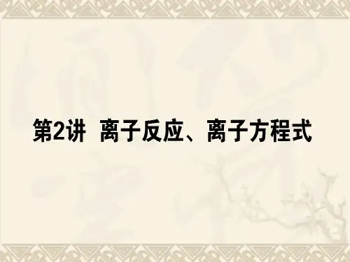 2019年高考化学第一轮复习第二章第二节离子反应离子方程式 PPT 课件