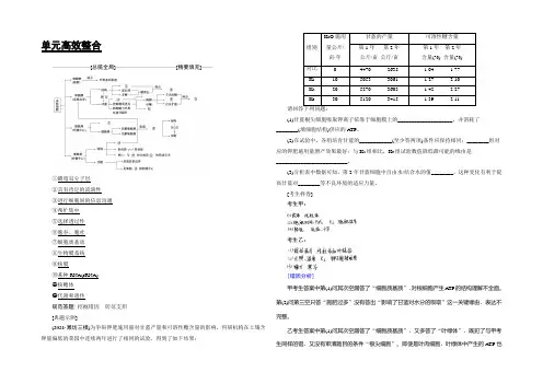 2022届高三生物(人教版)一轮复习练习：必修1 第2单元 单元高效整合 Word版含答案