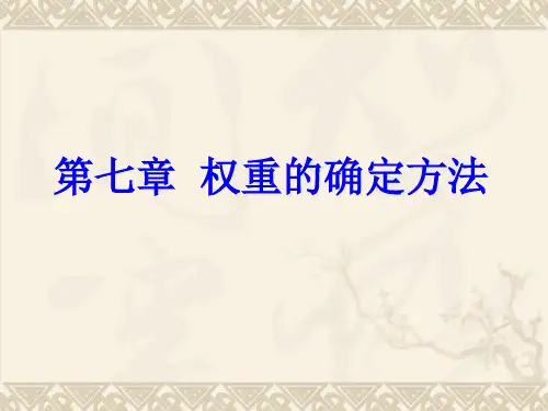 模糊数学方法(第七章权重)