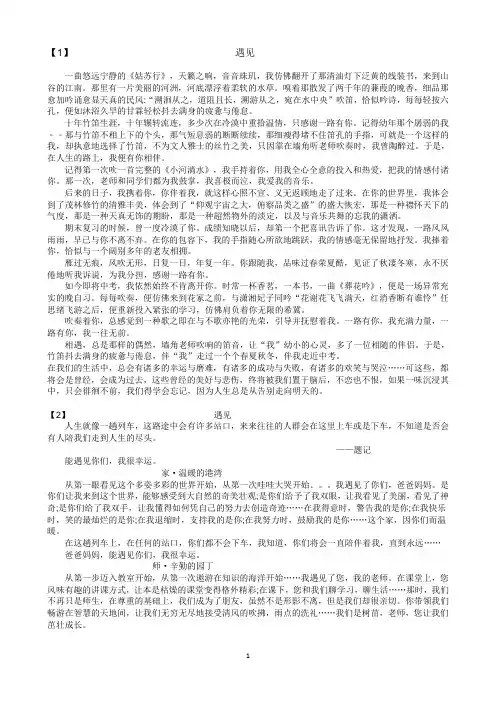 遇见--中考满分作文