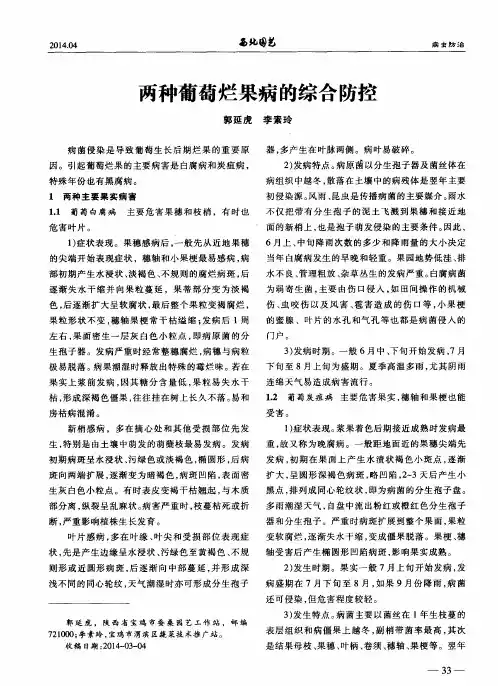 两种葡萄烂果病的综合防控