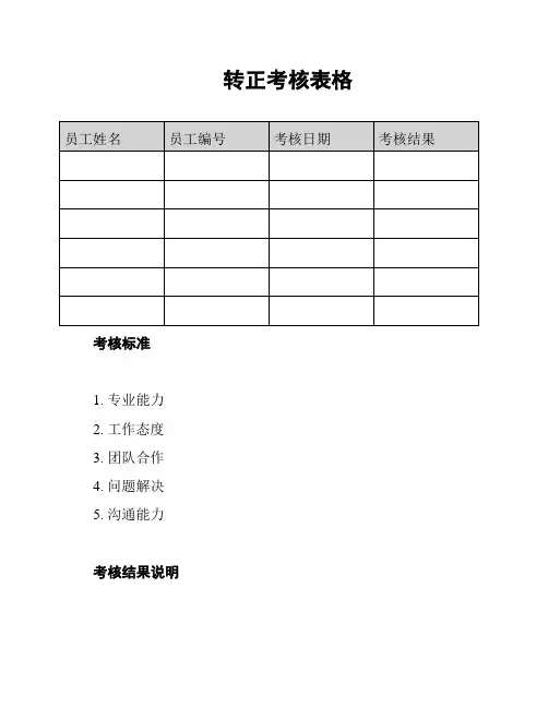 转正考核表格