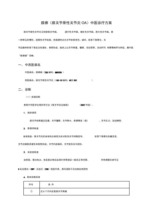 中医诊疗方案计划