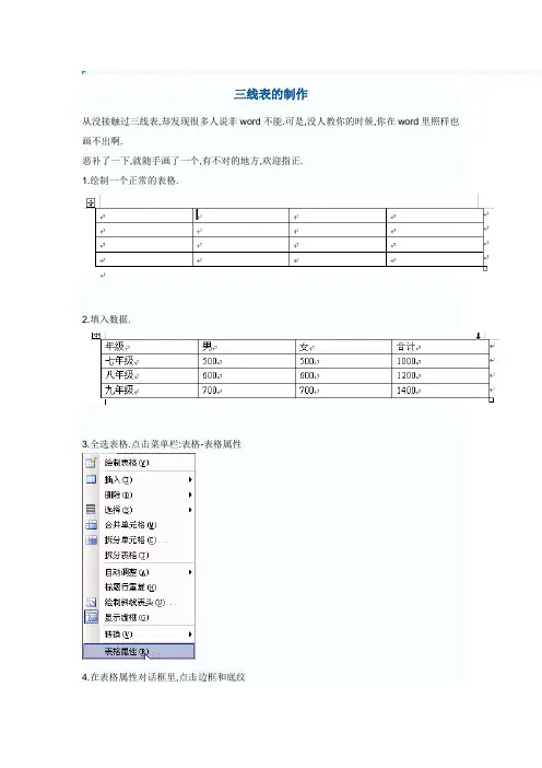 三线表的制作{图文}
