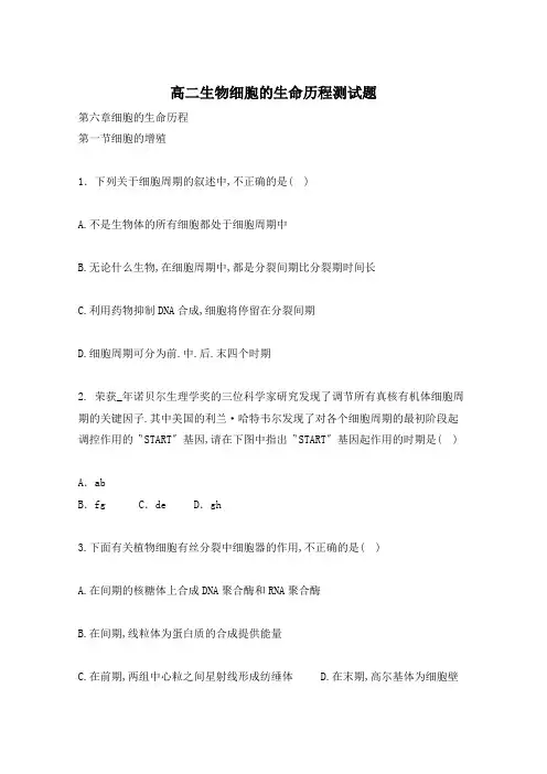 高二生物细胞的生命历程测试题