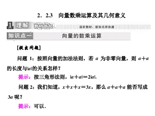 数学必修Ⅳ人教新课标A版2-2-3向量数乘运算及其几何意义课件(33张)