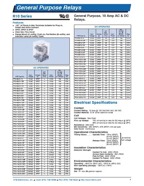 NTE电子有限公司产品说明书