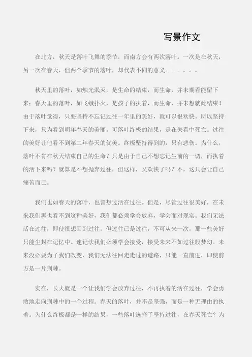 (初中绘景作文)写景作文