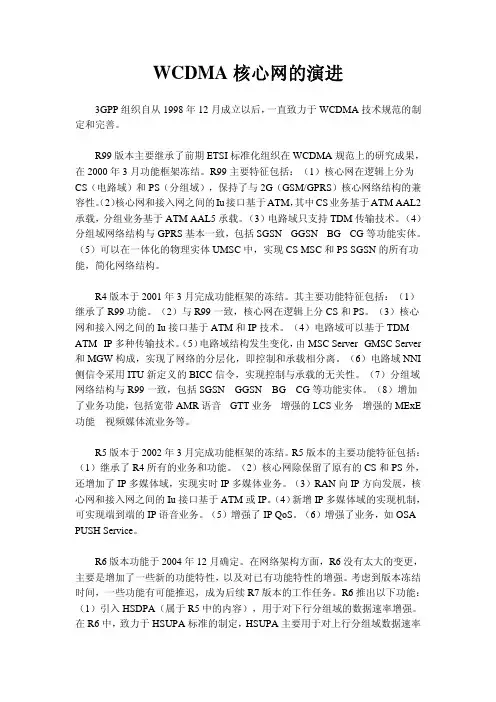 WCDMA核心网的演进