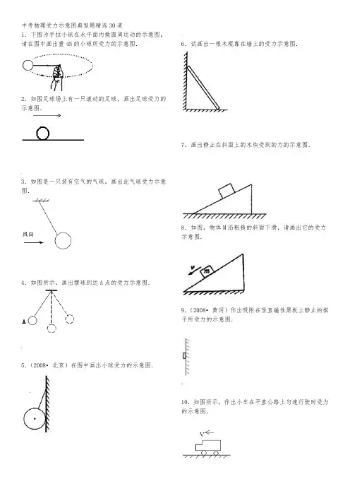 受力示意图典型题精选30道(有答案)