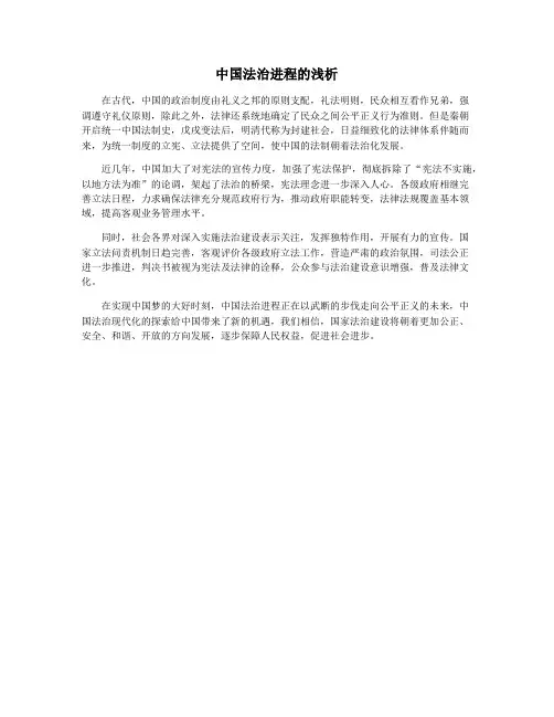 中国法治进程的浅析