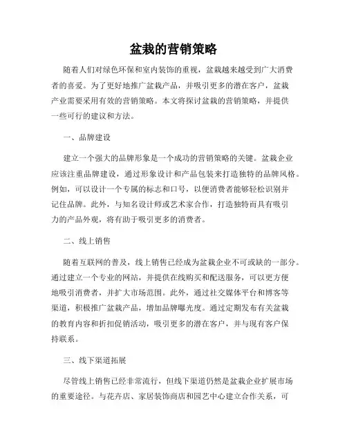 盆栽的营销策略