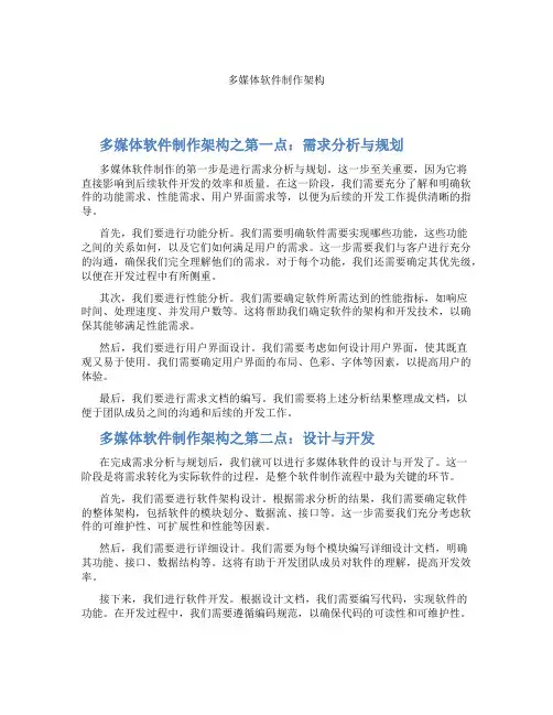 多媒体软件制作架构