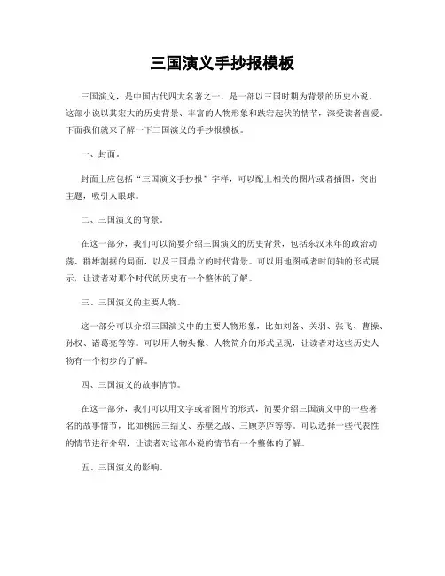 三国演义手抄报模板