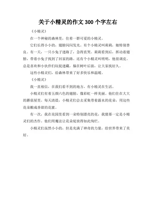 关于小精灵的作文300个字左右