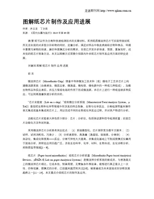 图解纸芯片制作及应用进展