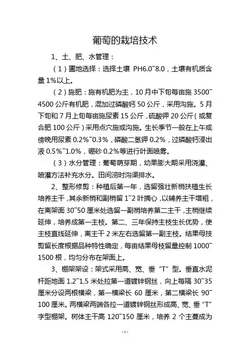 葡萄的栽培技术