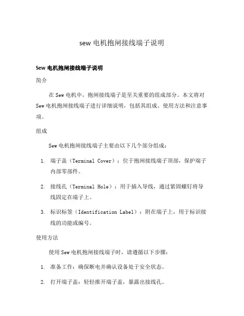 sew电机抱闸接线端子说明