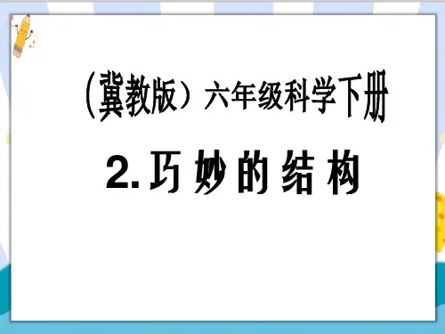 最新冀教版六年级科学下册《巧妙的结构》第1课时精品课件