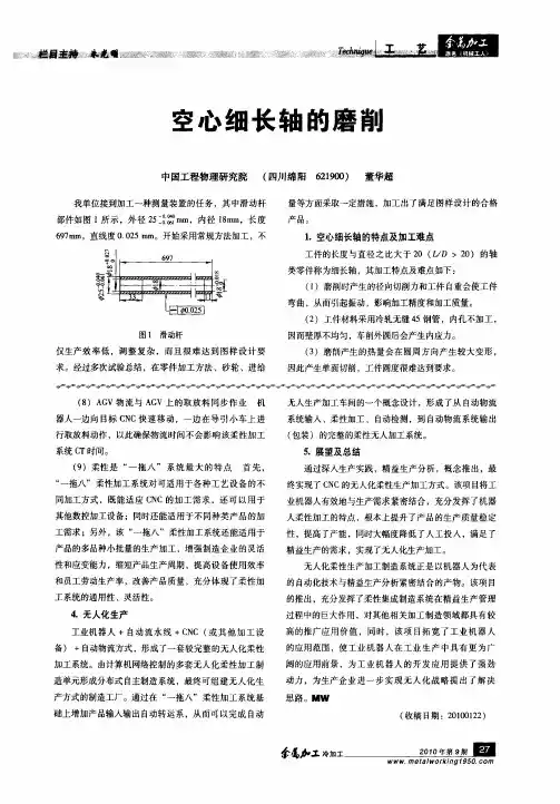 空心细长轴的磨削