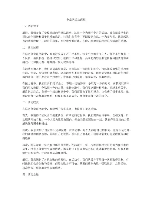 争章队活动感想