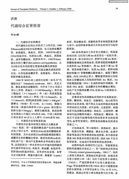 代谢综合征肾损害