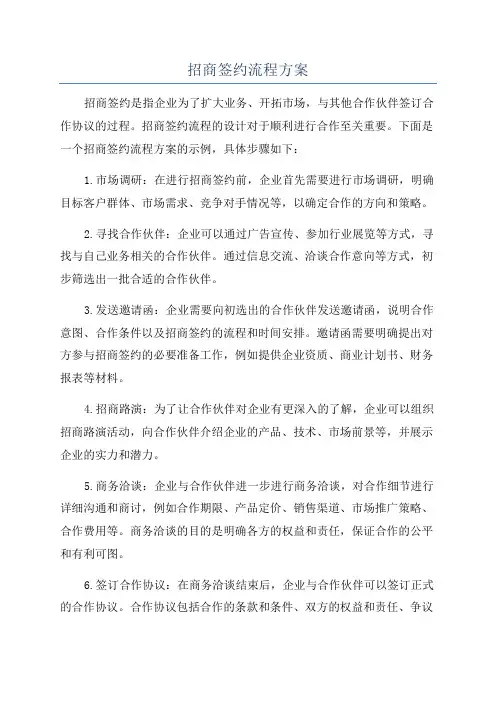 招商签约流程方案