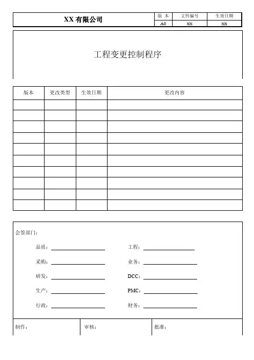 工程变更控制程序