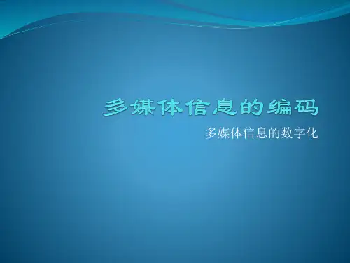 多媒体信息的编码
