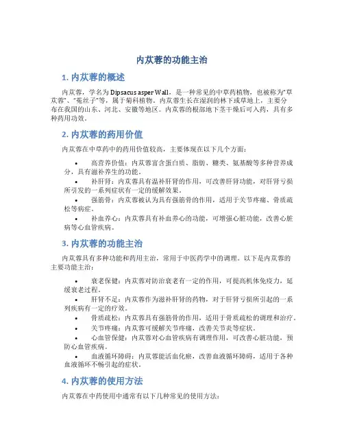 内苁蓉的功能主治