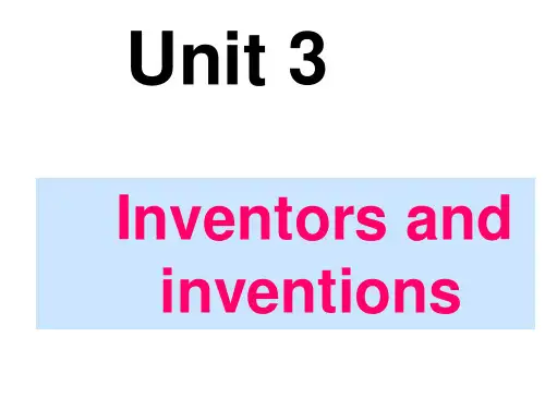 选修8 Unit3 Inventors and Inventions Warming up and Reading