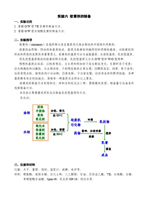 实验3软膏剂的制备（学生用）