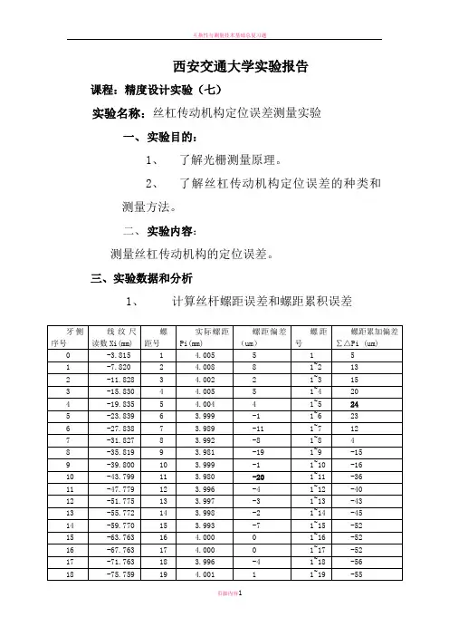 机械精度设计实验报告