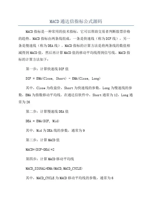 MACD通达信指标公式源码
