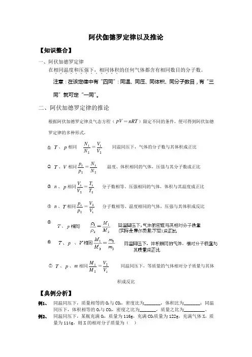 8阿伏伽德罗定律以及推论