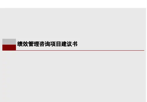 某集团公司绩效管理项目改进建议书