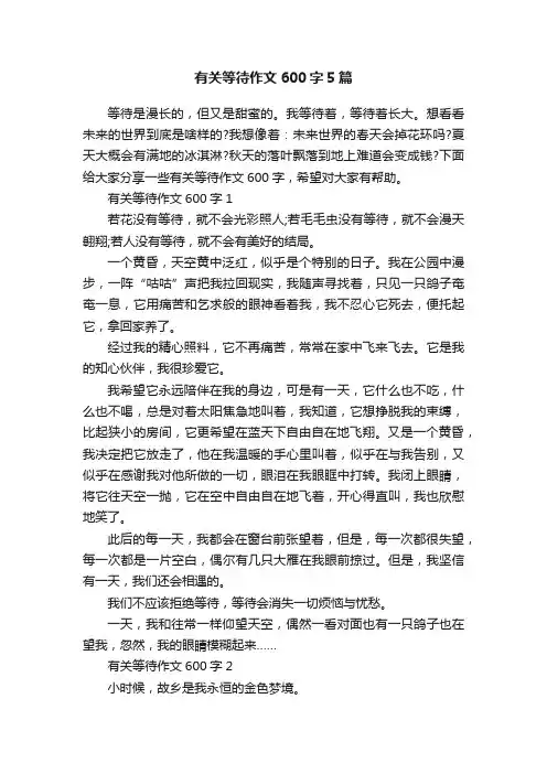 有关等待作文600字5篇