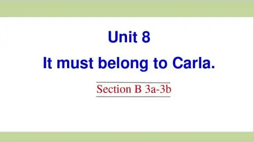 新人教版九年级上册(初三)英语 Unit 8 Section B 3a-3b 课件